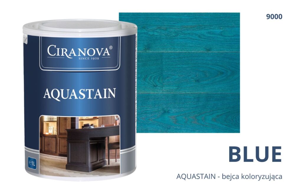 Aquastain CIRANOVA bejca wodna koloryzująca do drewna kolor BLUE 9000 NIEBIESKI