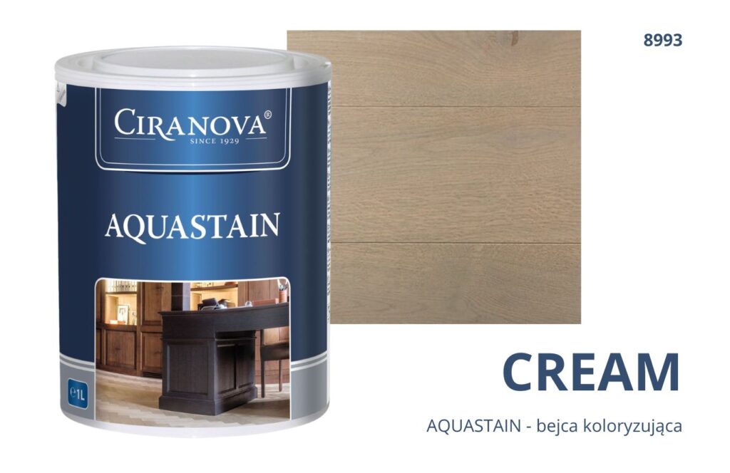 Aquastain CIRANOVA bejca wodna koloryzująca do drewna kolor CREAM 8993 KREMOWY