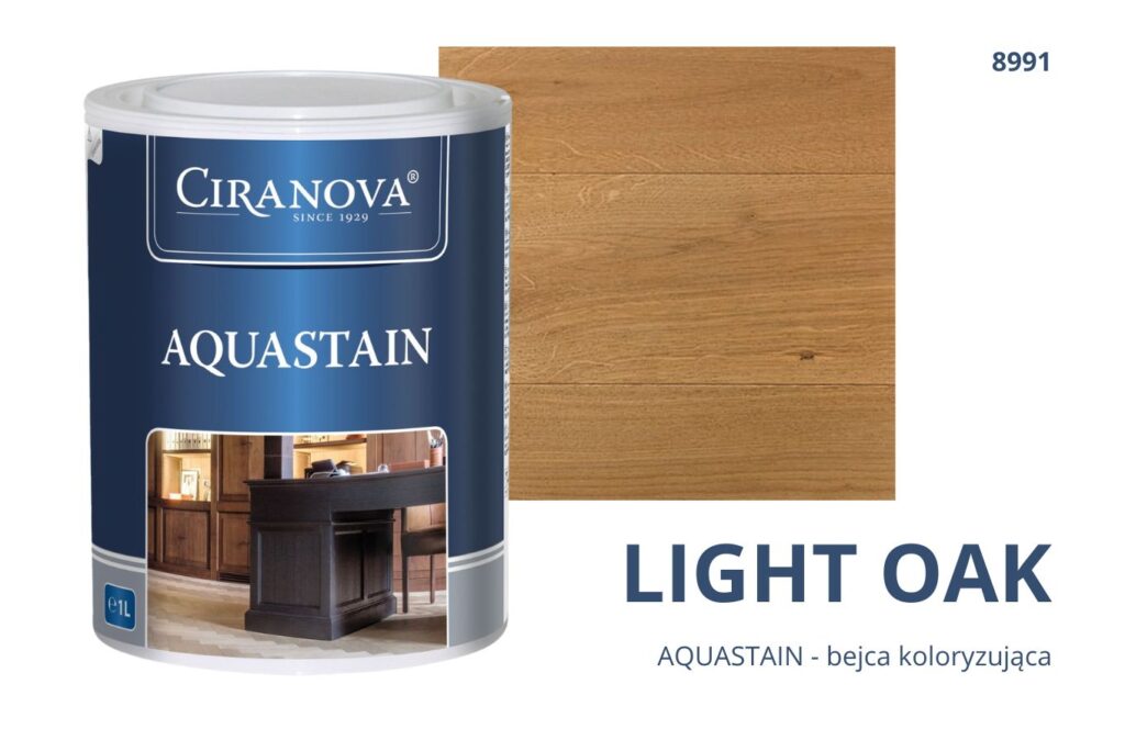 Aquastain CIRANOVA bejca wodna koloryzująca do drewna kolor LIGHT OAK 8991 JASNY DĄB