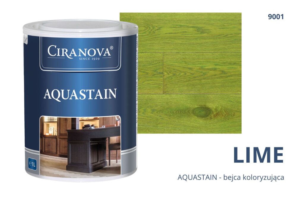 Aquastain CIRANOVA bejca wodna koloryzująca do drewna kolor LIME 9002 ZIELONY