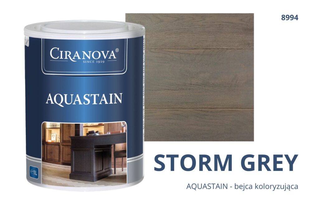 Aquastain CIRANOVA bejca wodna koloryzująca do drewna kolor STORM GREY 8994 SZARY
