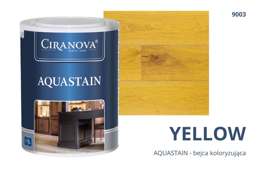 Aquastain CIRANOVA bejca wodna koloryzująca do drewna kolor YELLOW 9003 ŻÓŁTY